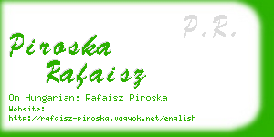piroska rafaisz business card